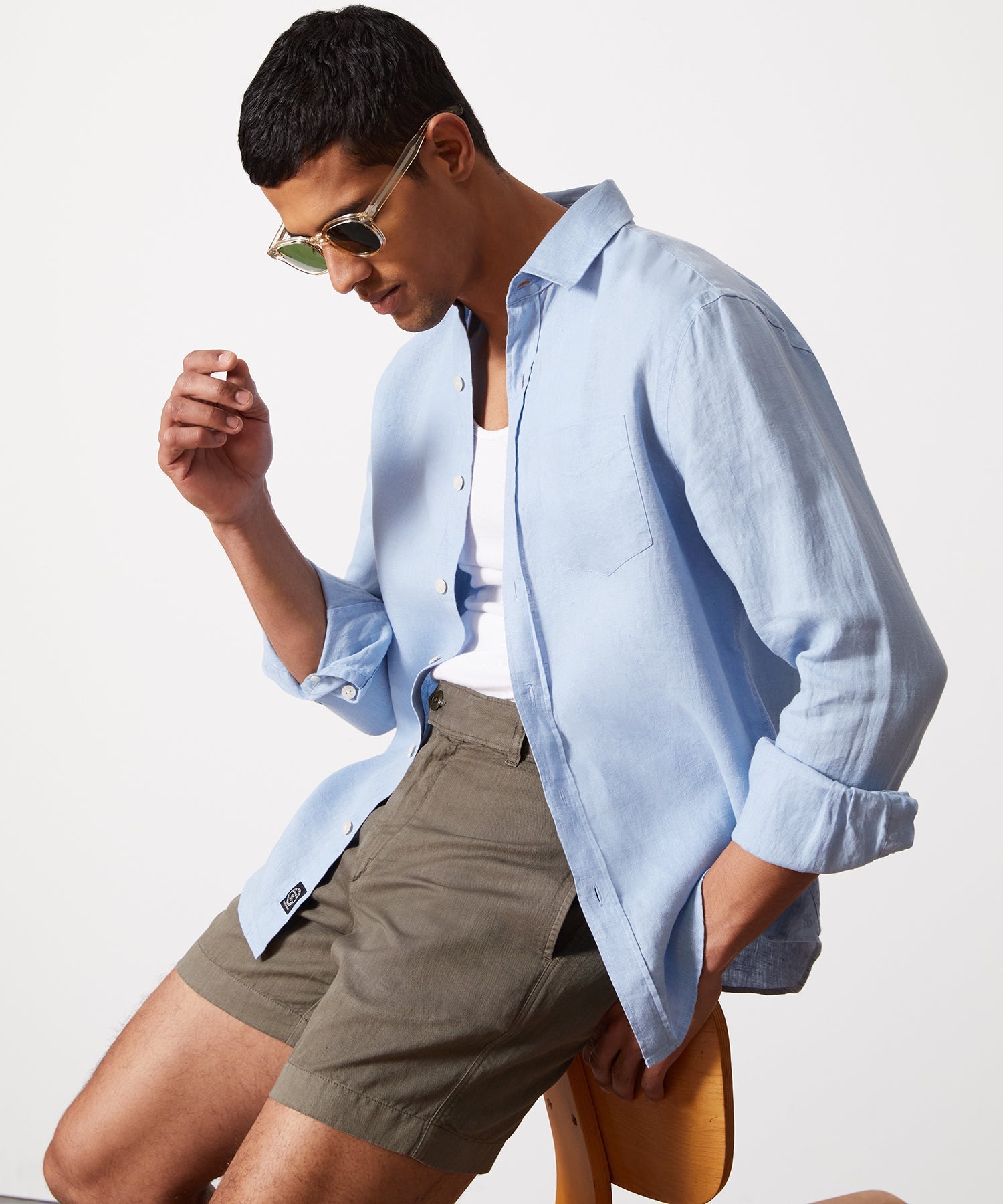 Sea Soft Irish Linen Point Collar Shirt