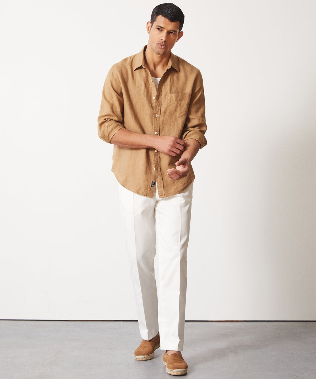 Sea Soft Irish Linen Point Collar Shirt