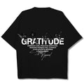 Oversized Pump Cover T-Shirt - Gratitude T Black/White