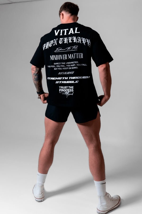 Oversized Pump Cover T-Shirt - Motto T Black/White