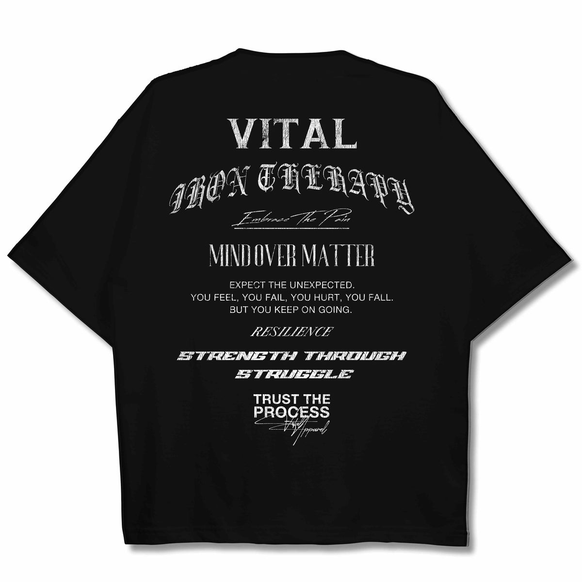 Oversized Pump Cover T-Shirt - Motto T Black/White