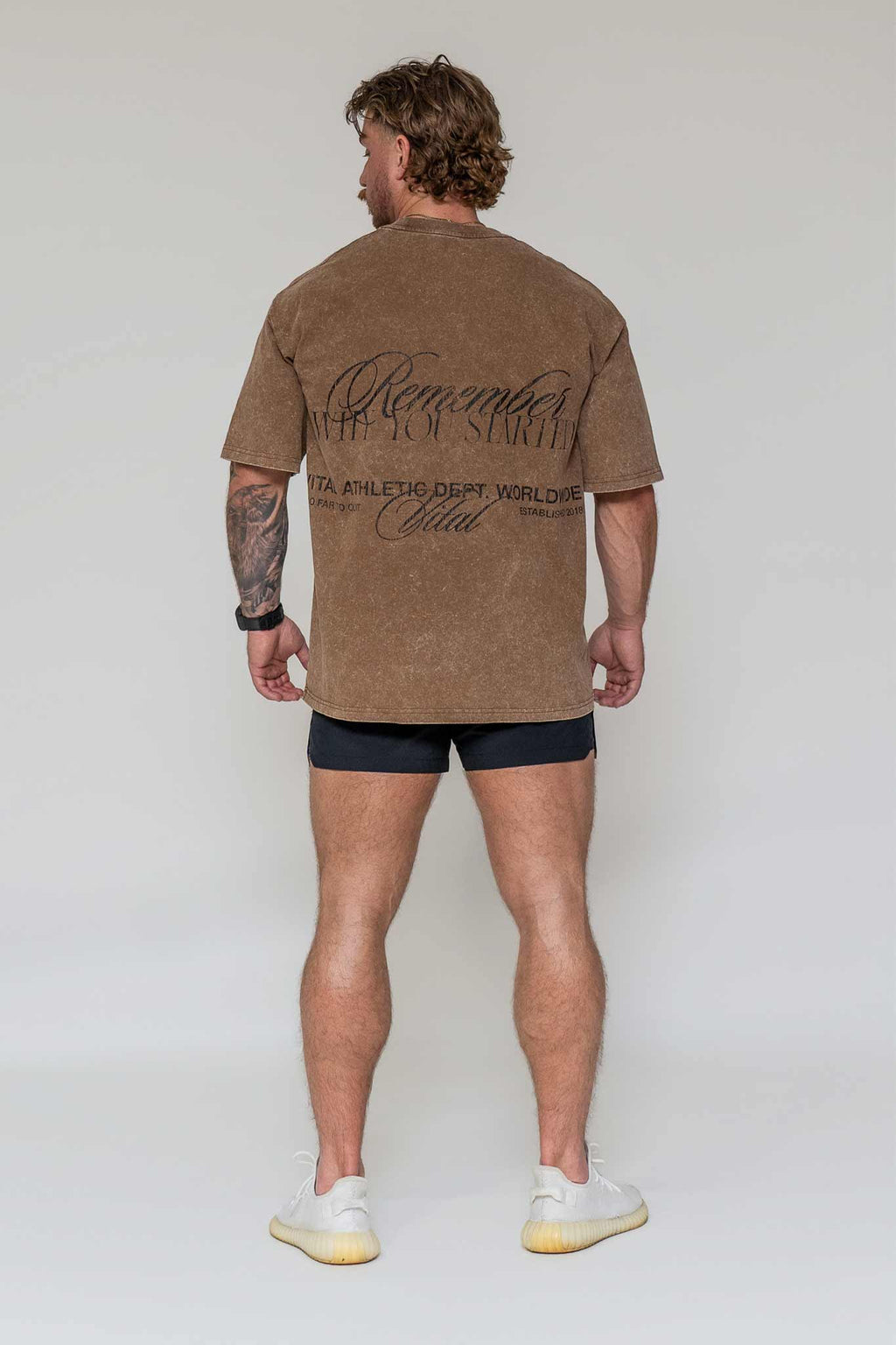 Oversized Pump Cover T-Shirt - Vintage Remember Why You Started Latte Acid T