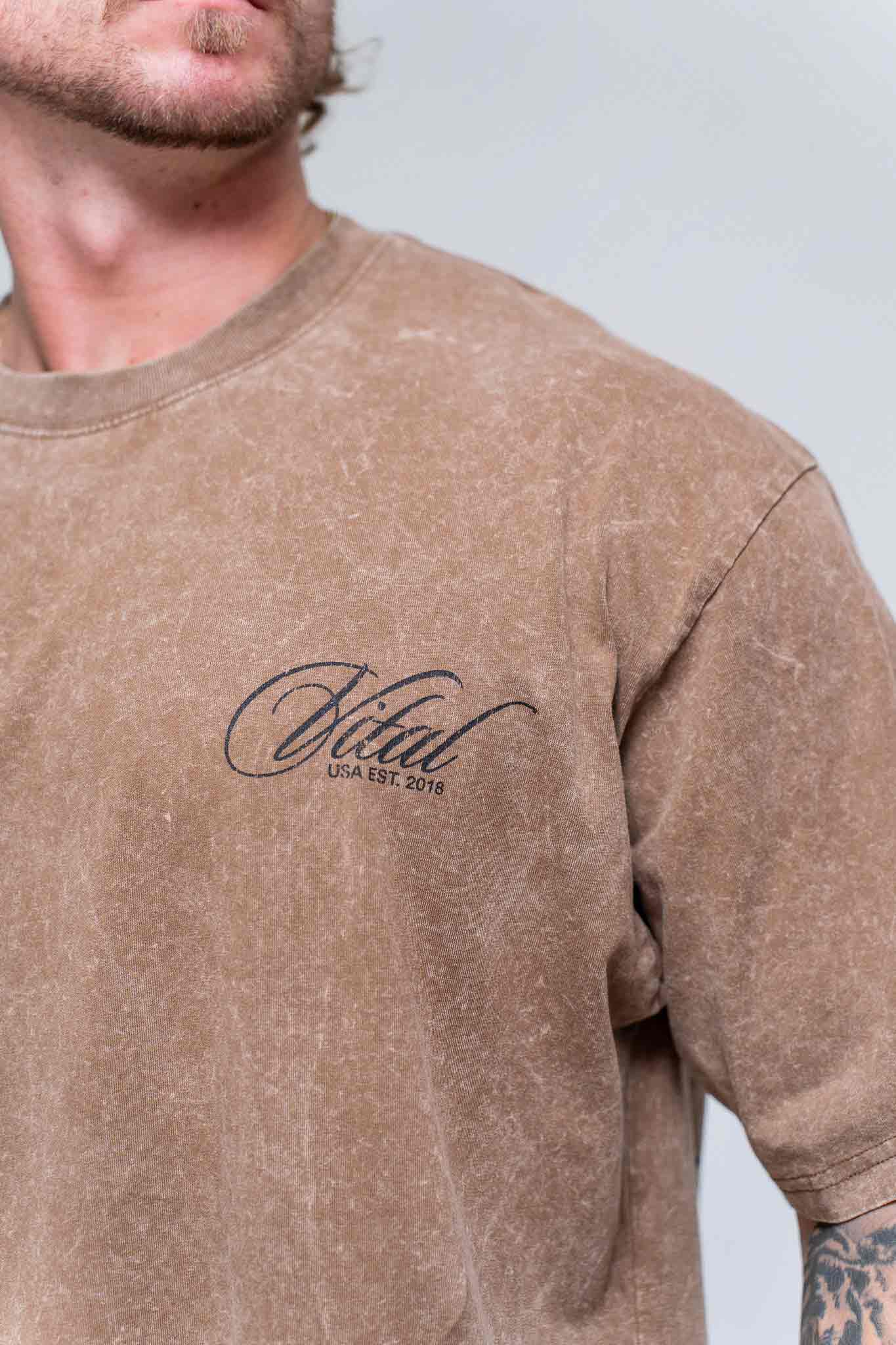 Oversized Pump Cover T-Shirt - Vintage Remember Why You Started Latte Acid T