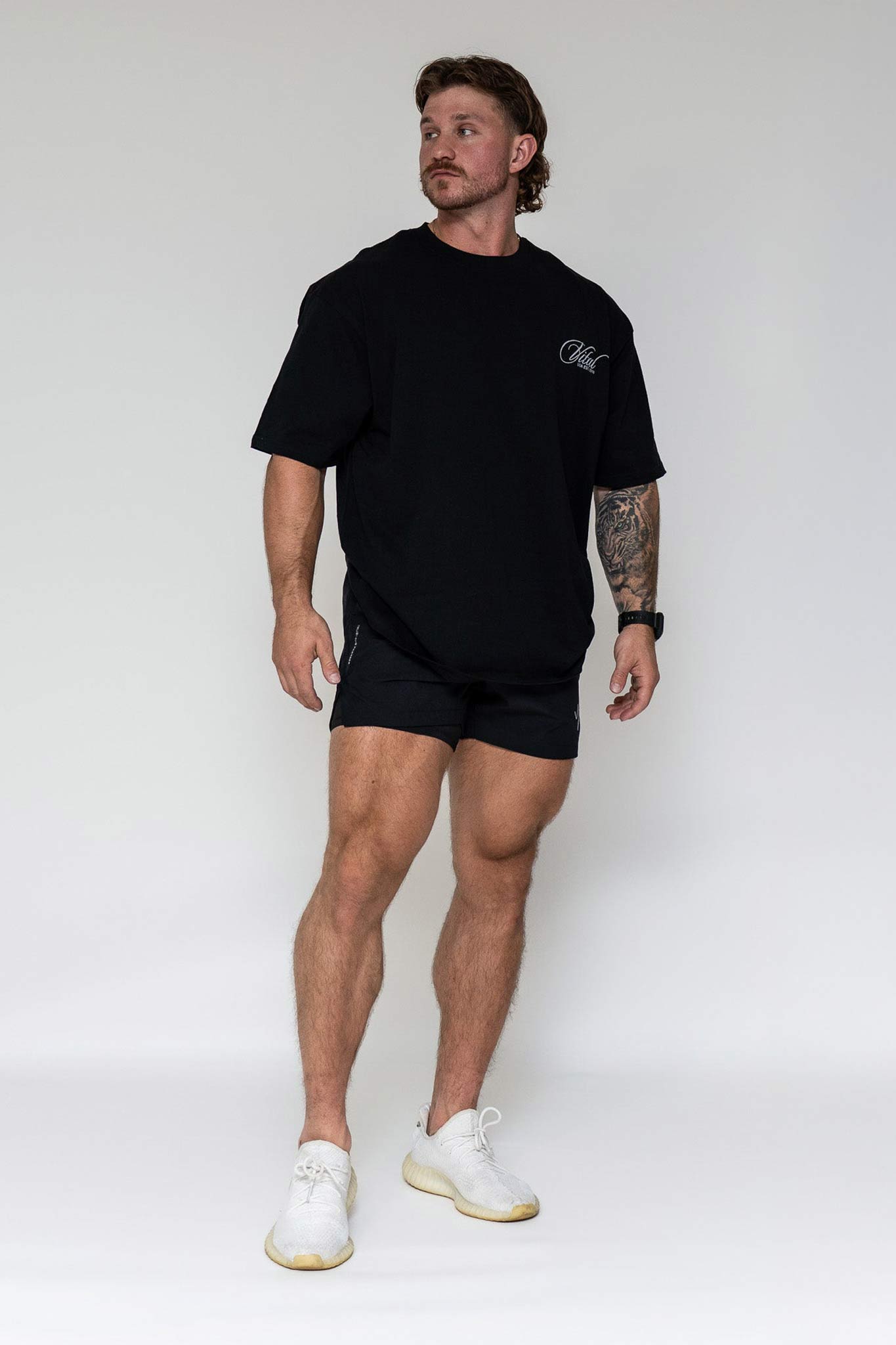 Oversized Pump Cover T-Shirt - Vintage Trust the Process Black/Gray T