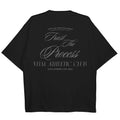 Oversized Pump Cover T-Shirt - Vintage Trust the Process Black/Gray T