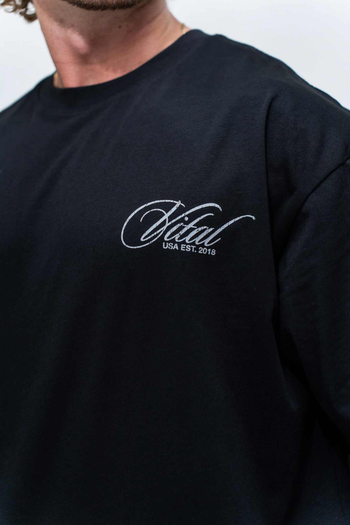 Oversized Pump Cover T-Shirt - Vintage Trust the Process Black/Gray T