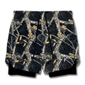 Tech Lined Performance Shorts 5.5" - Black Woodland Camo