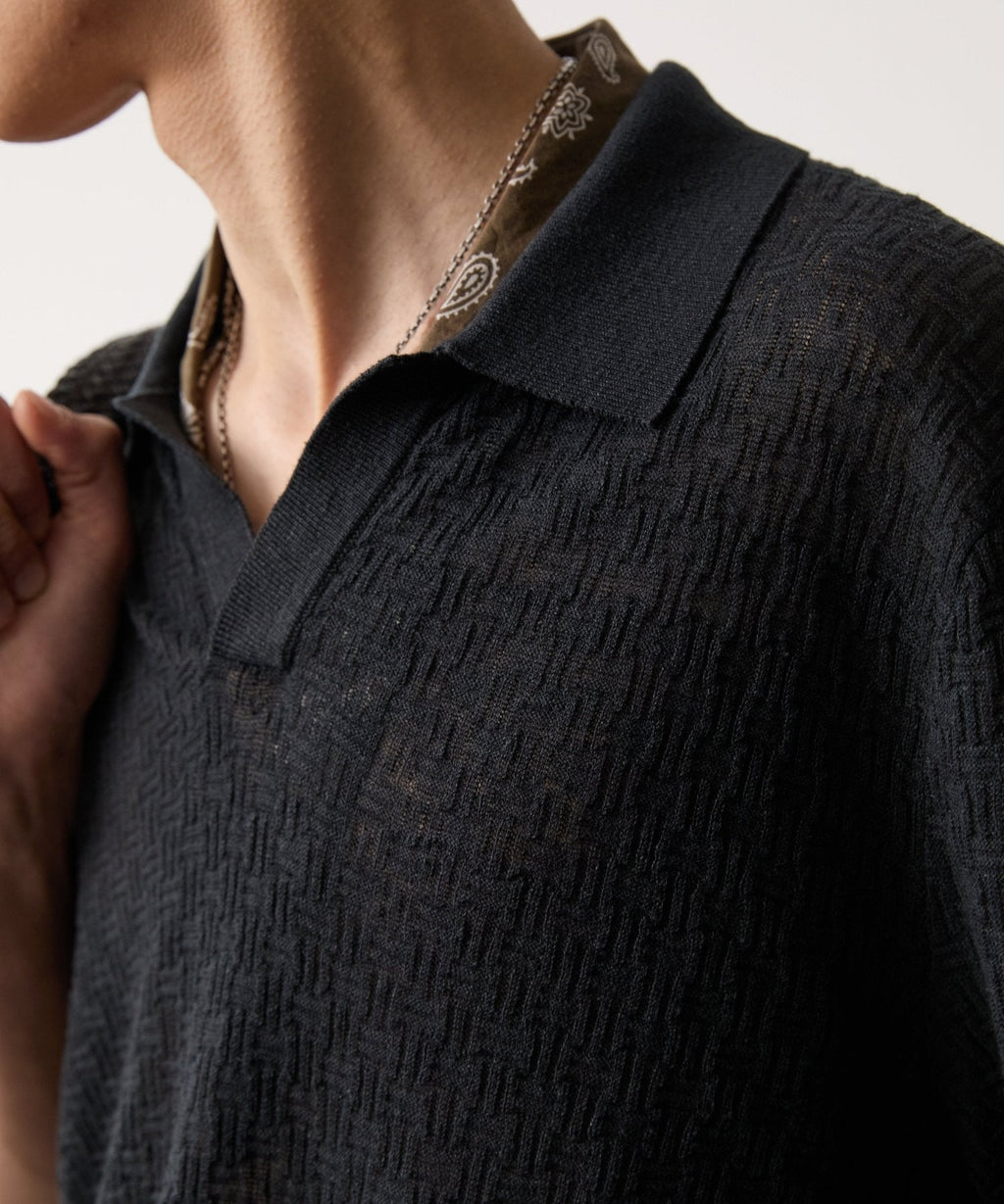 Textured Linen Montauk Sweater Polo