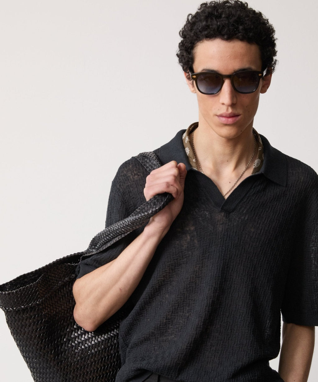 Textured Linen Montauk Sweater Polo