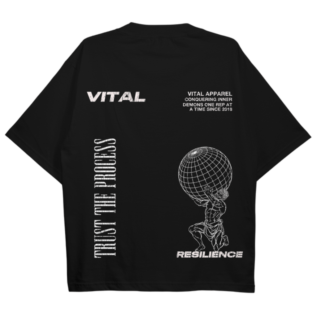 Oversized Pump Cover T-Shirt - Conquer T Black/White