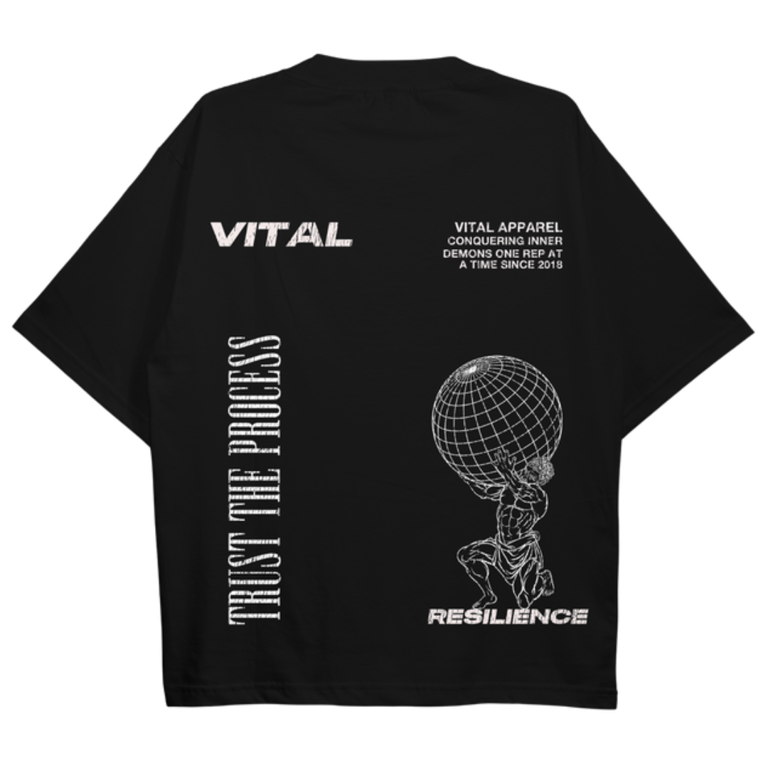 Oversized Pump Cover T-Shirt - Conquer T Black/White