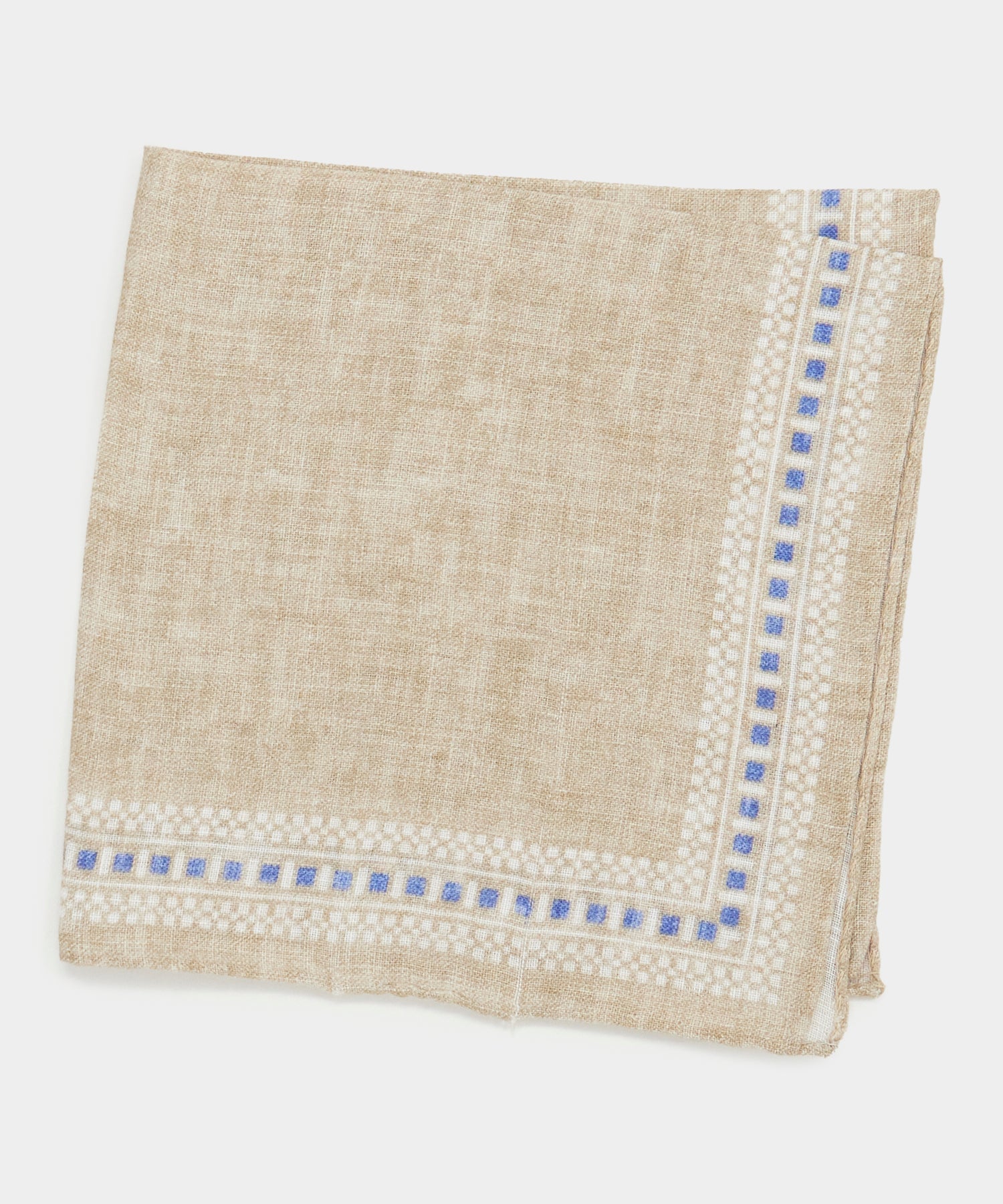 Tile Border Pocket Square in Burlap