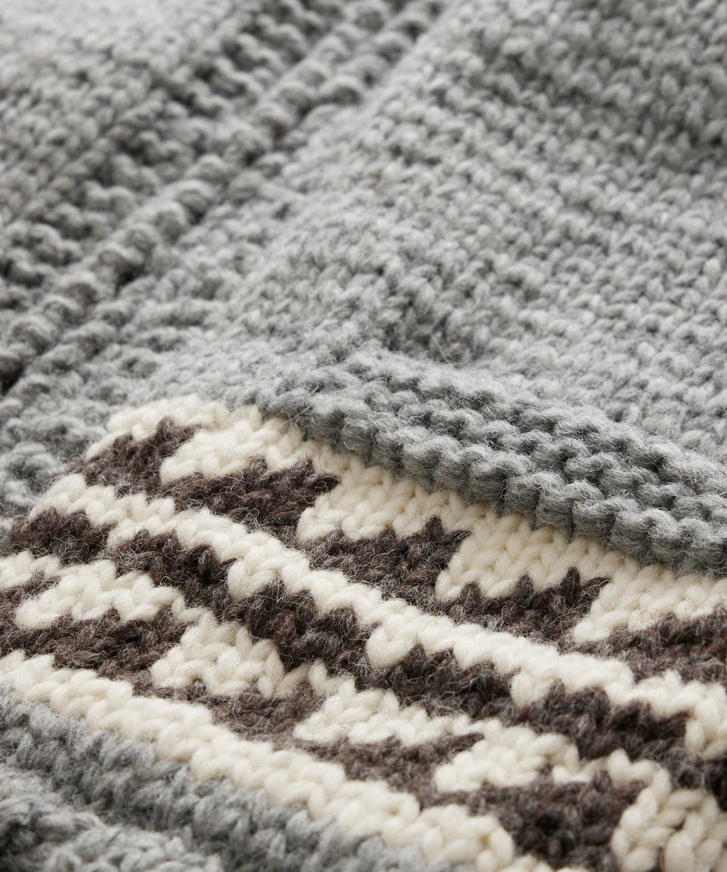 Triangle Hand-Knit Cardigan Jacket in Heather Grey