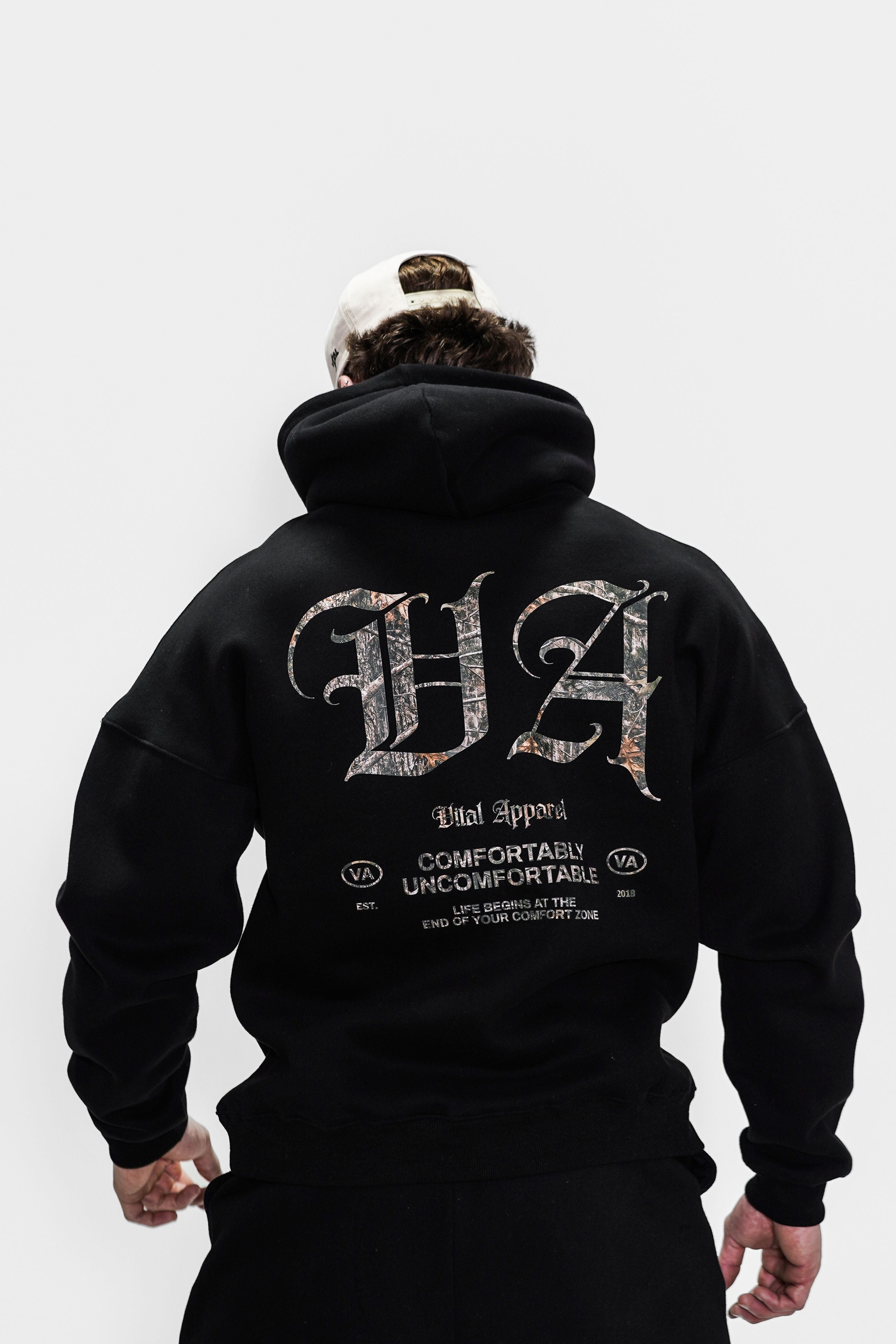 Relentless Oversized Heavyweight Hoodie - Black/VA Camo