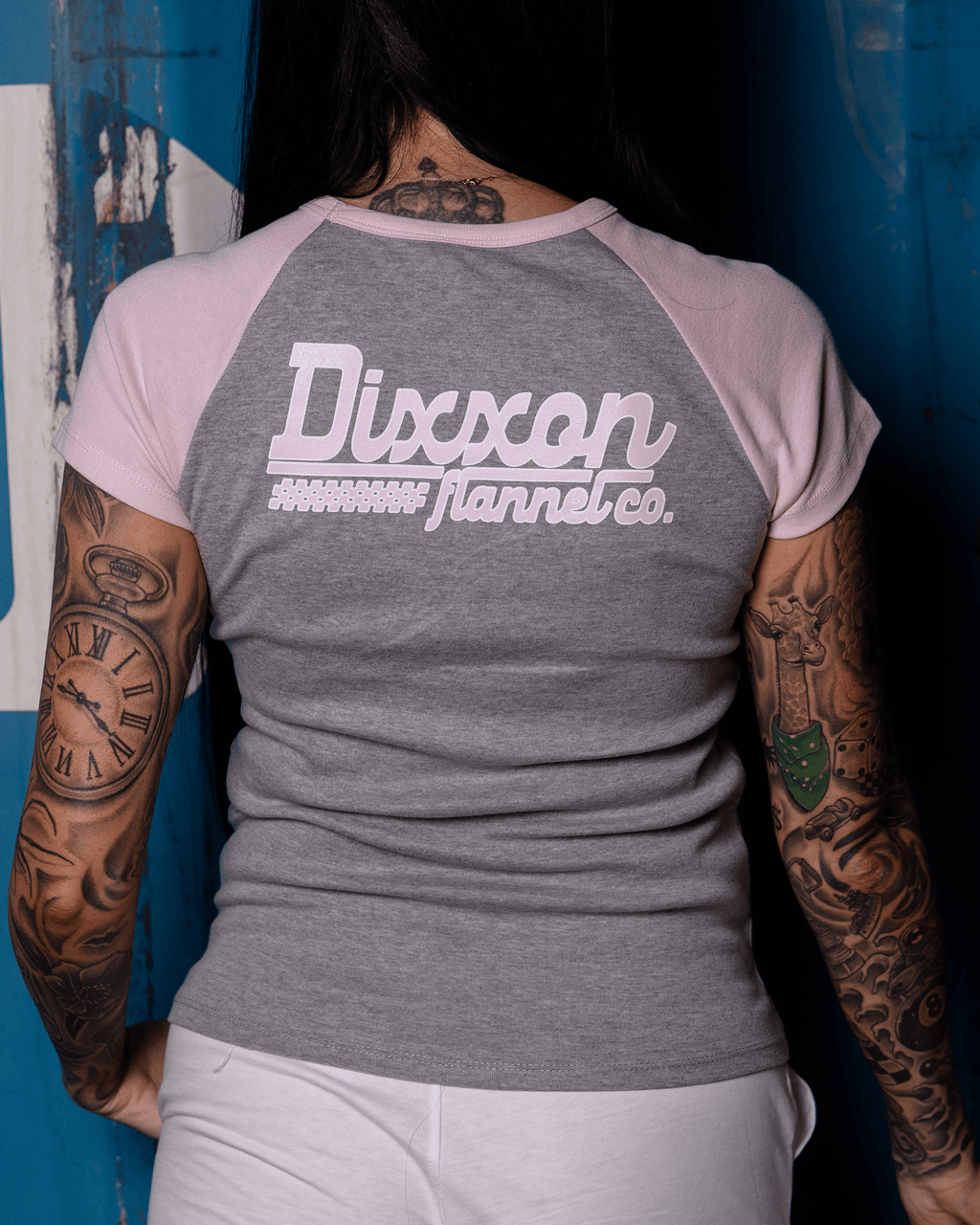 Women's Circuit Raglan Tee - Gray & Pink