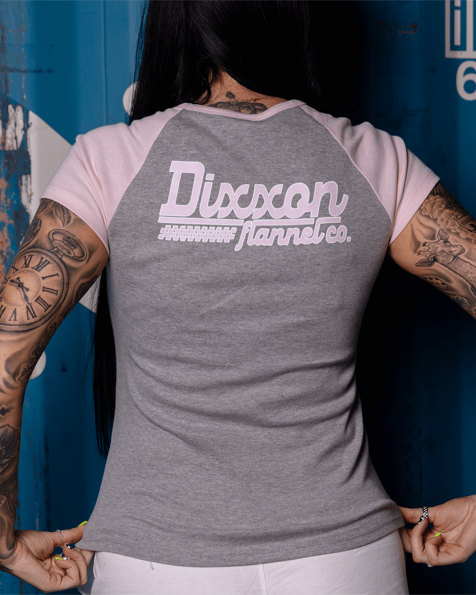 Women's Circuit Raglan Tee - Gray & Pink