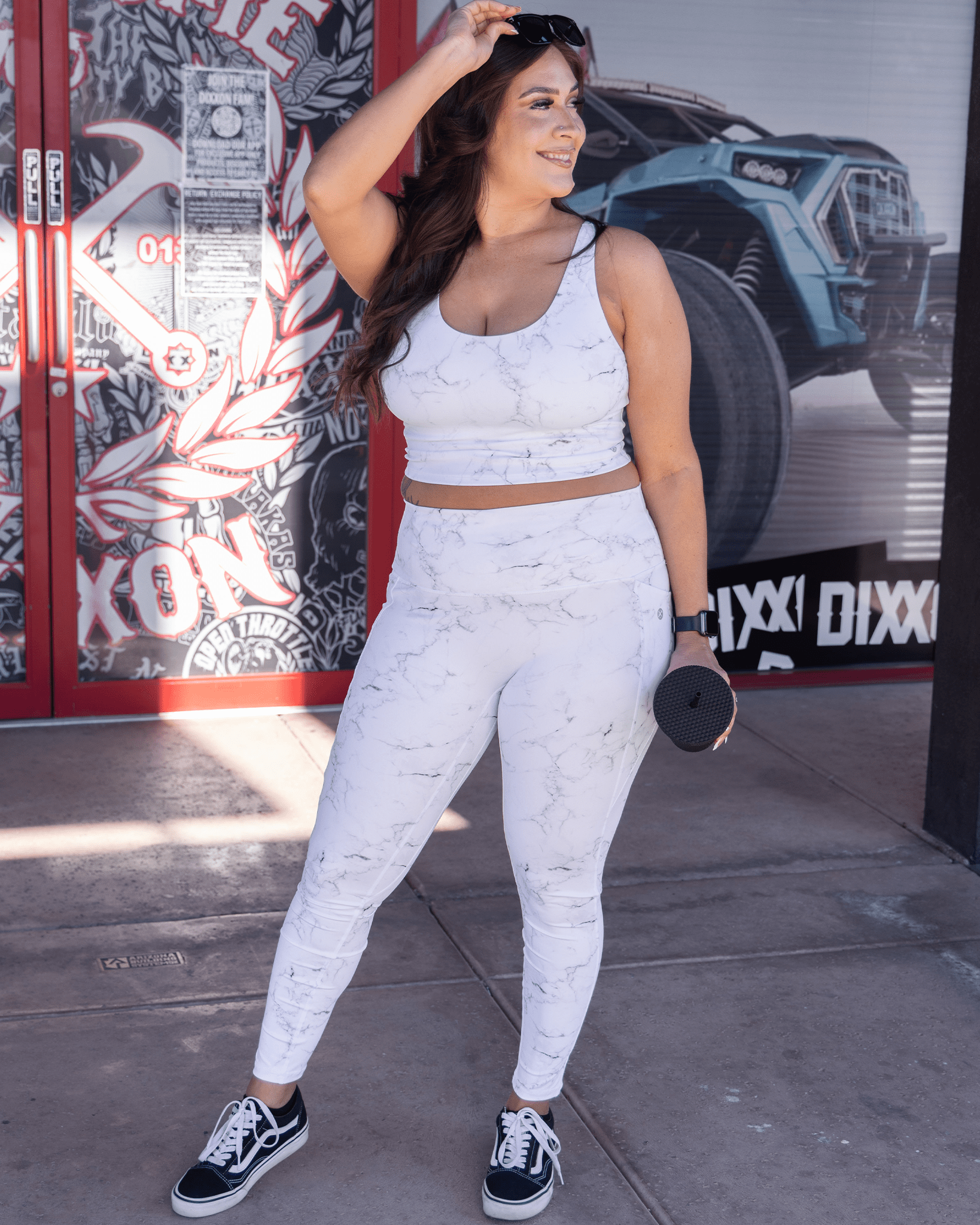 Women's Classic Crop Top - White Marble