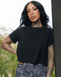 Women's Essential Cropped Tee - Black