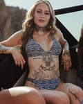 Women's Gold Digger Bikini Top - Zebra