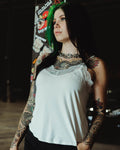 Women's Lace Cami Halter - White
