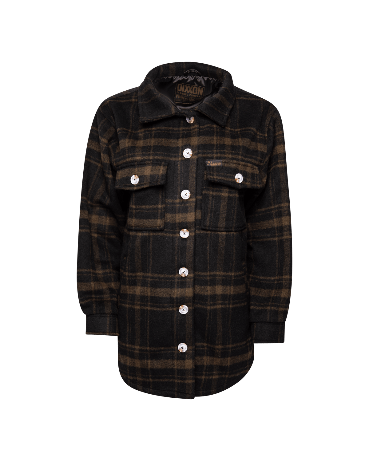 Women's Long Shacket - Brown & Black