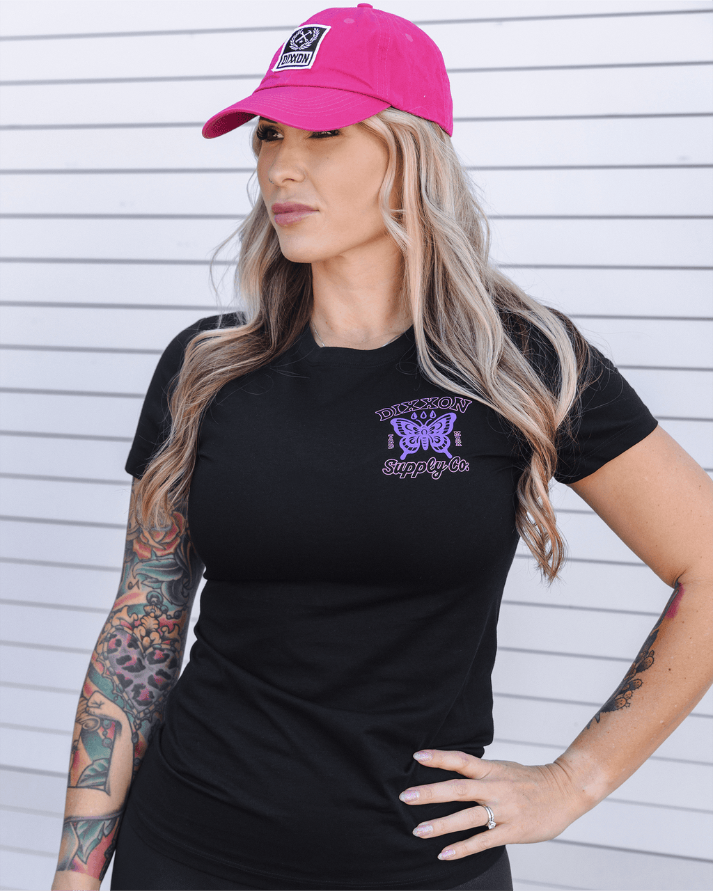 Women's Mariposa Fitted T-Shirt- Black