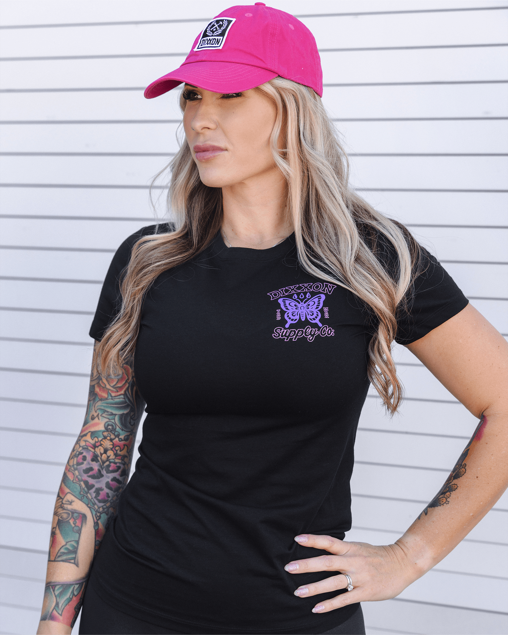 Women's Mariposa Fitted T-Shirt- Black