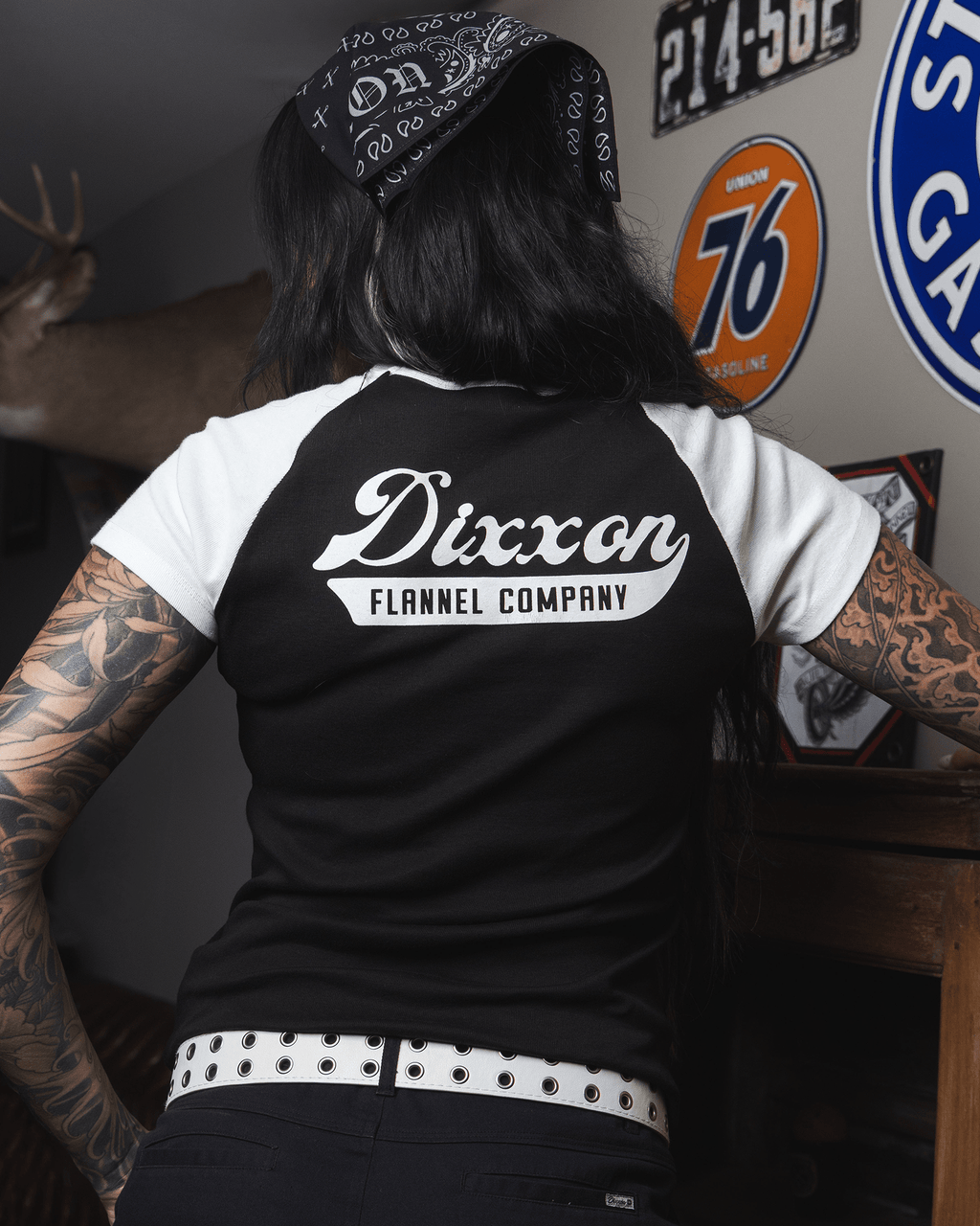 Women's Master Link Raglan Tee - White & Black