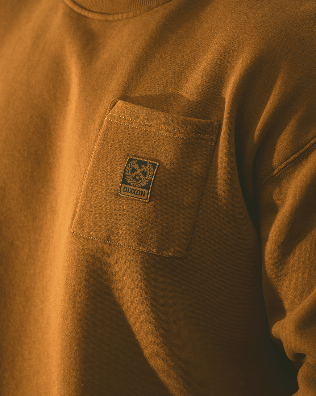 Women's Pocket Crewneck Sweatshirt - Camel