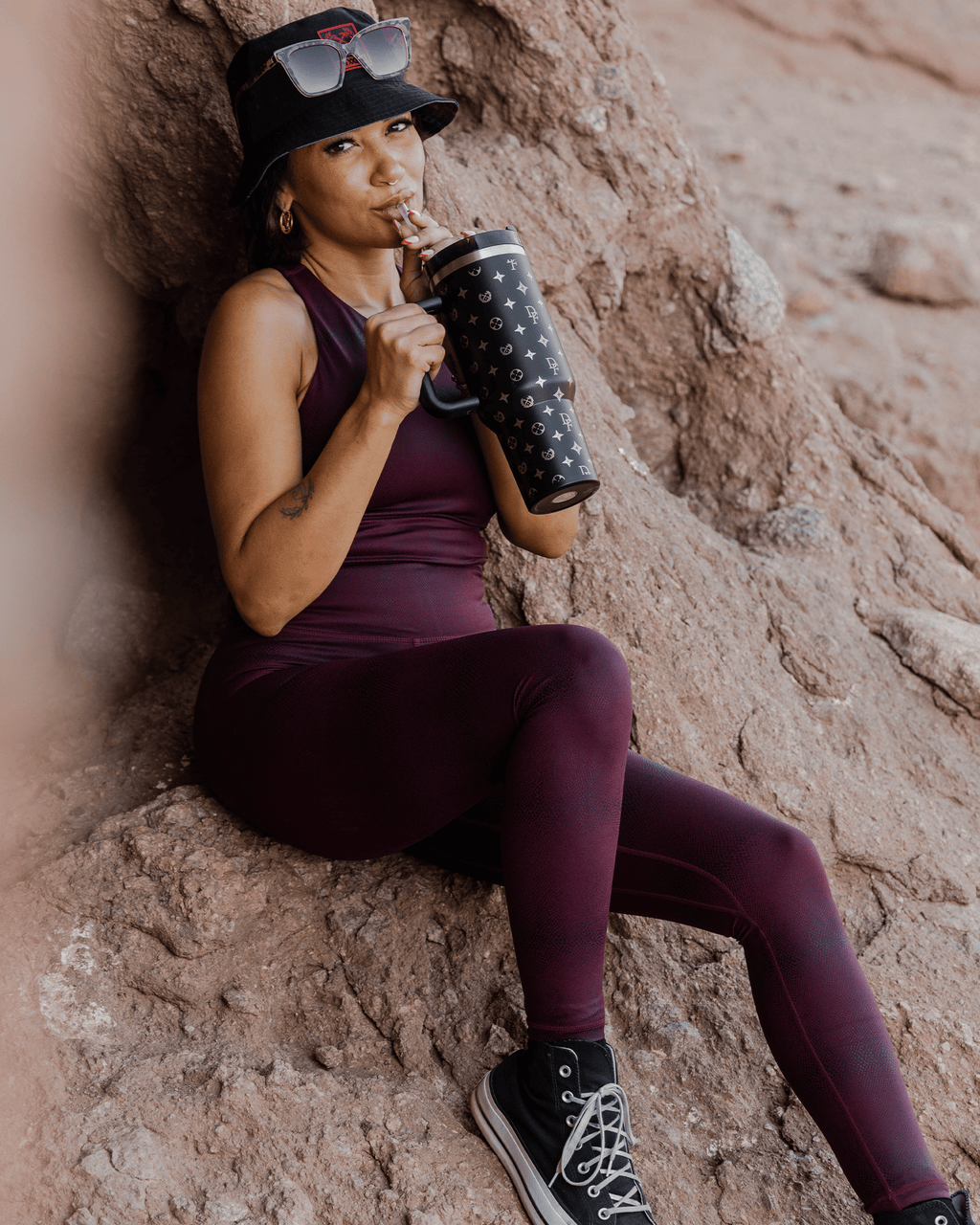 Women's Red Racer Leggings