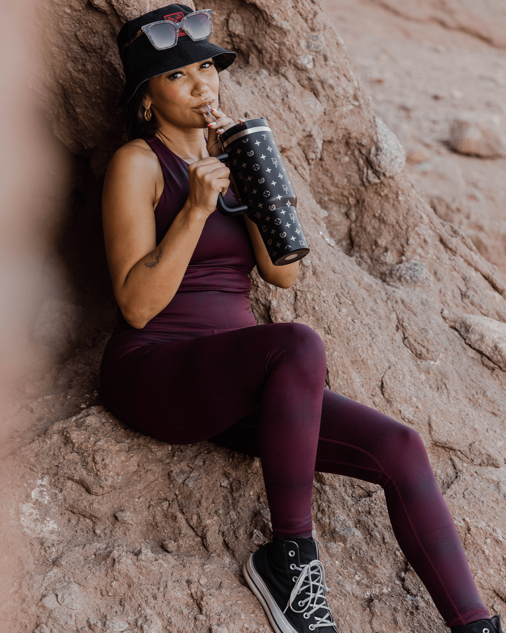 Women's Red Racer Leggings