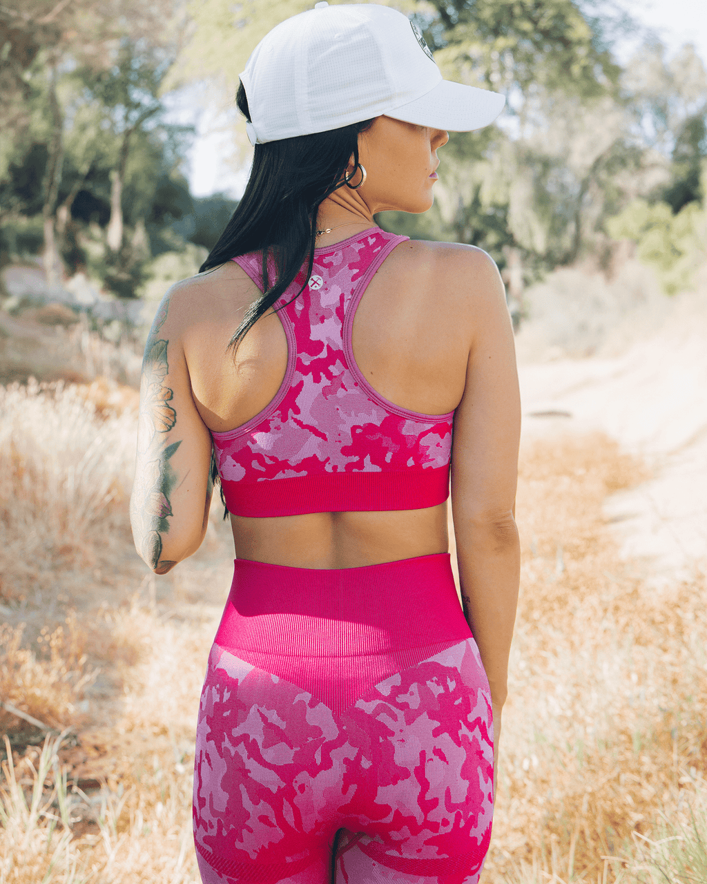 Women's Seamless Sports Bra - Pink Camo