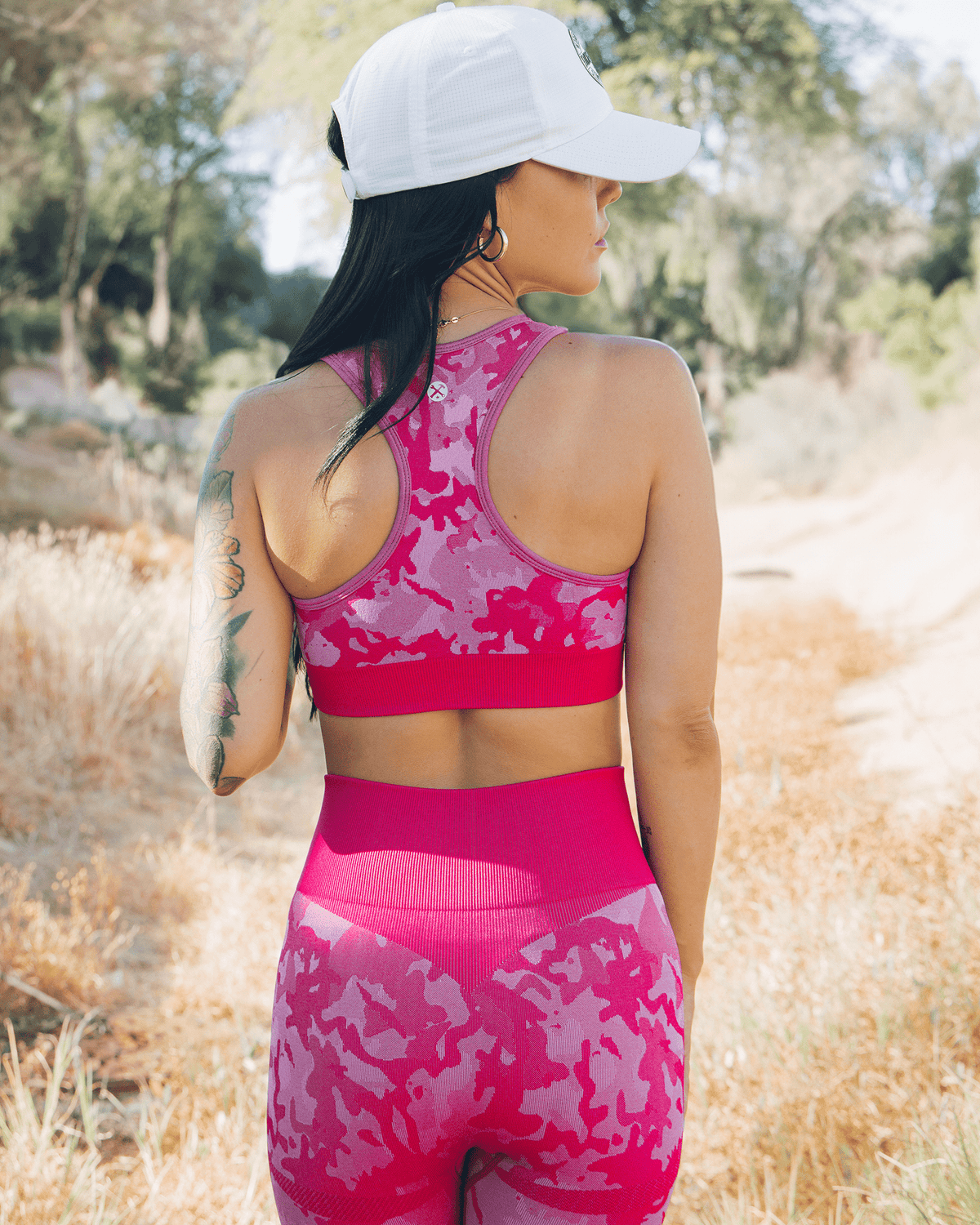 Women's Seamless Sports Bra - Pink Camo