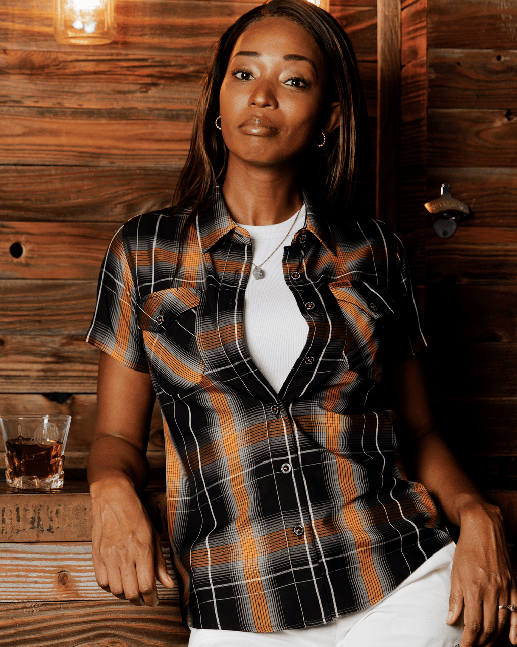 Women's Smoked Oak Bamboo Short Sleeve