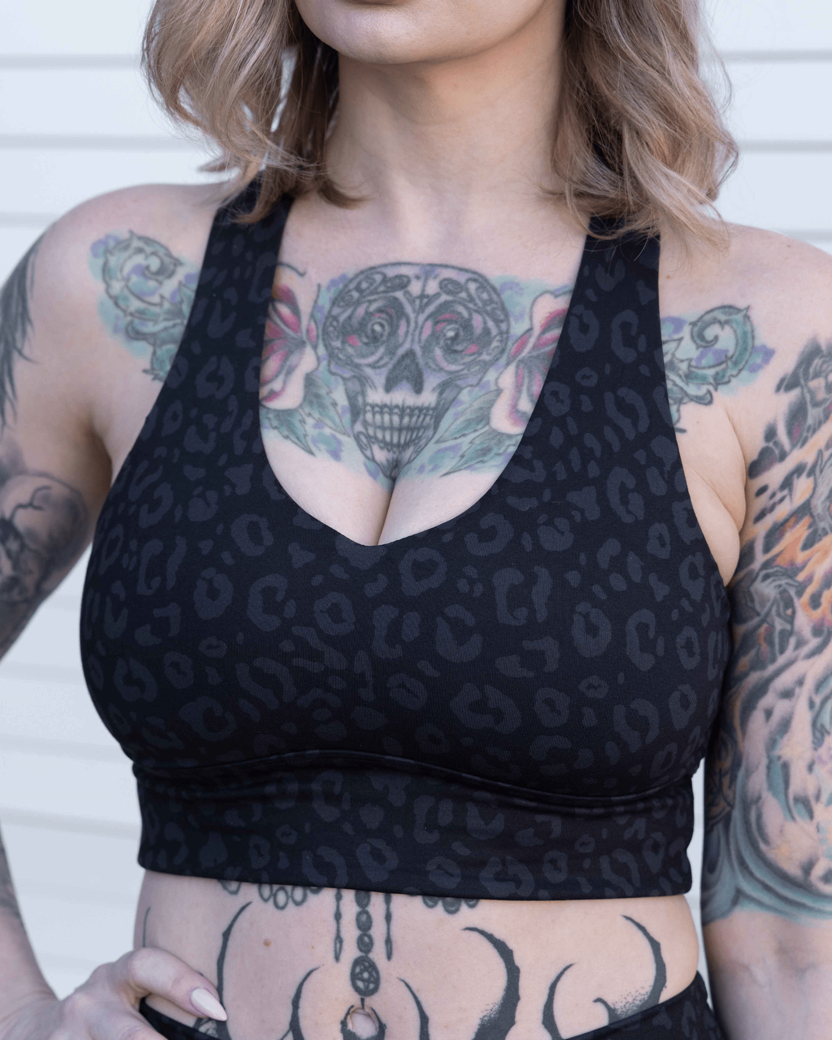 Women's Untamed Sports Bra - Black Leopard